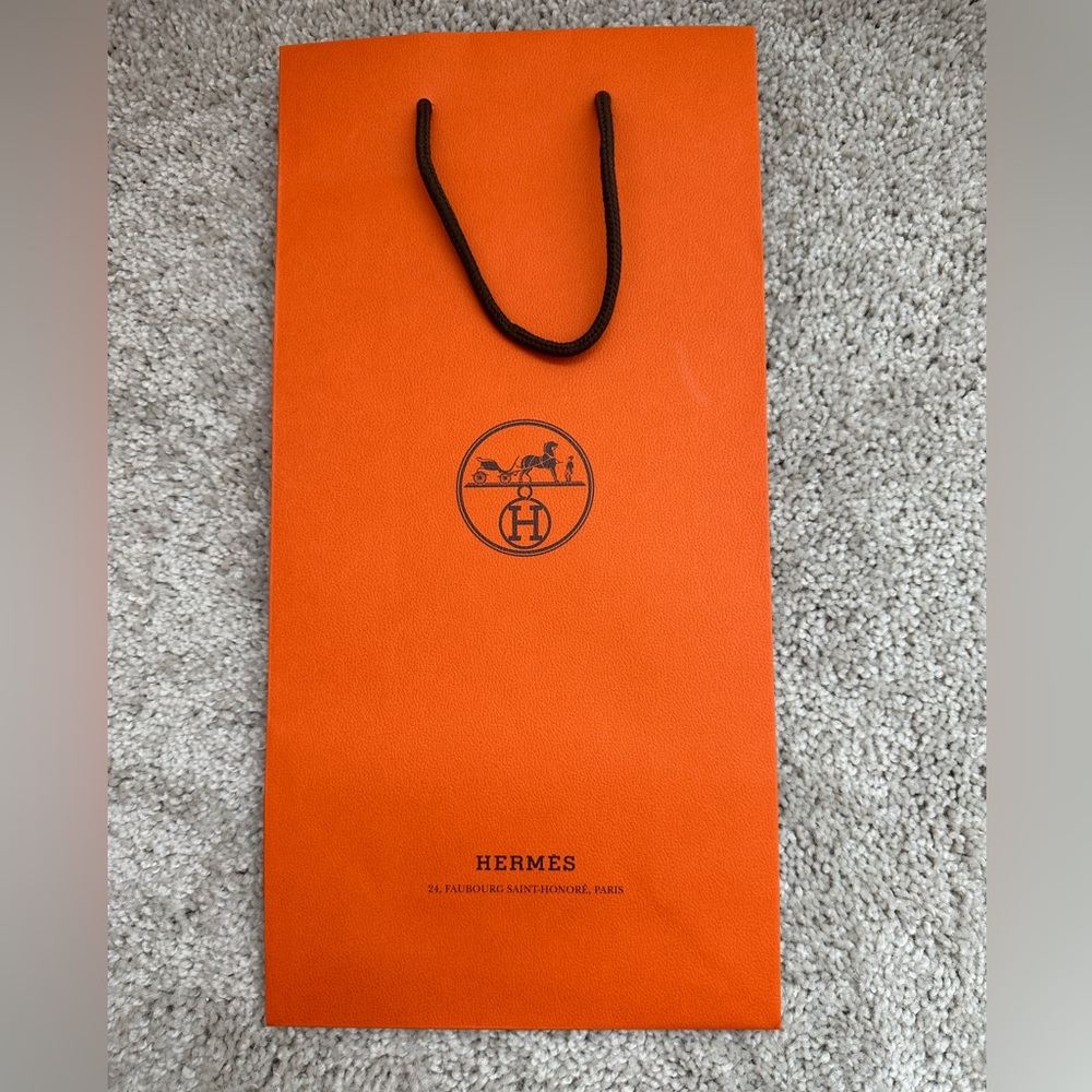 Hermes Tie Orange Shopping Bag